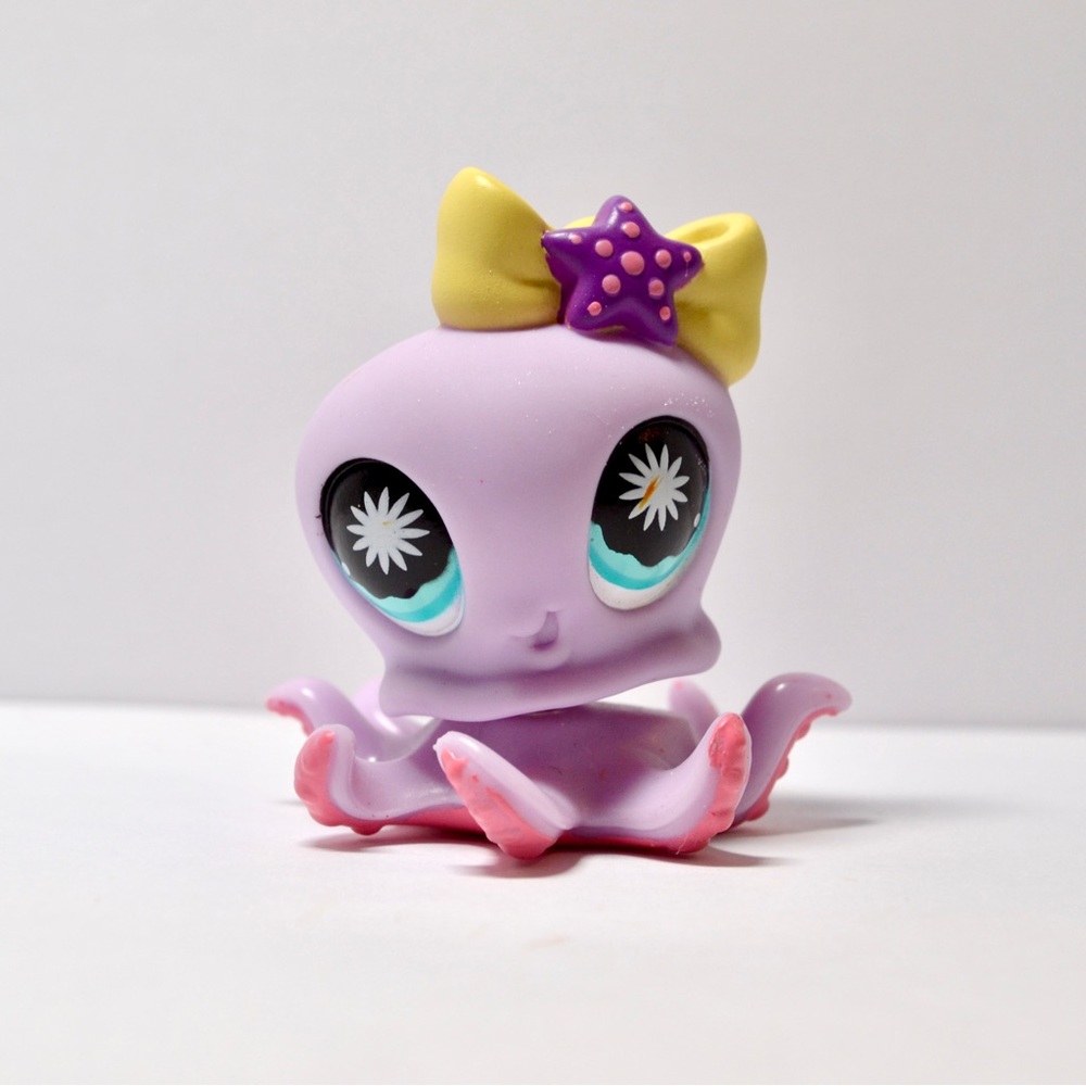 Littlest Pet Shop Authentic # 862 Purple Pink Happiest Octopus Blue Sun Eyes